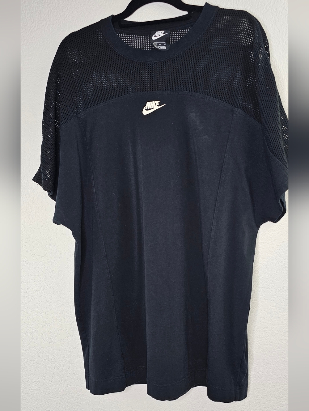 Nike Mesh Cotton Black Shirt Dress XL - Picture 2 of 6